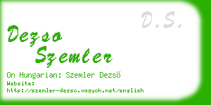 dezso szemler business card